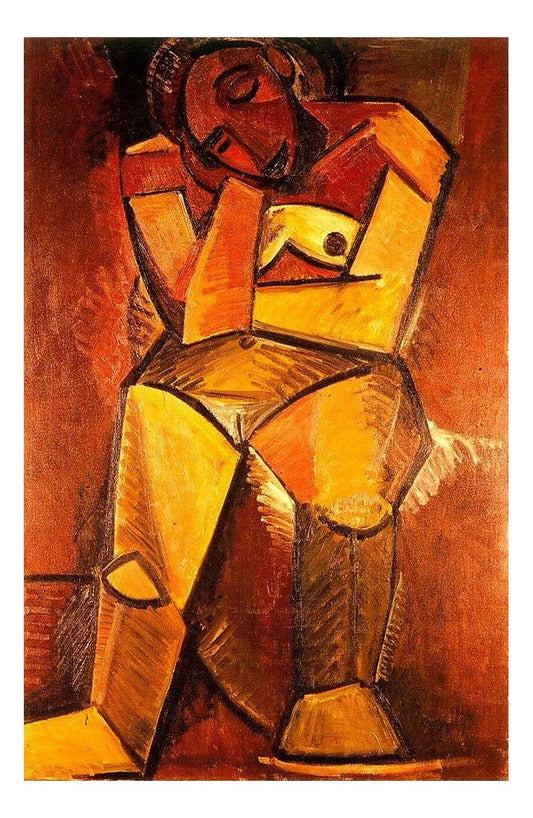 1908 Femme nue assise by Pablo Picasso, vintage artwork, 16x12"(A3) Poster