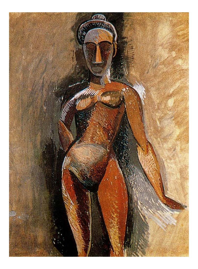 1908 Femme nue debout by Pablo Picasso, vintage artwork, 16x12"(A3) Poster
