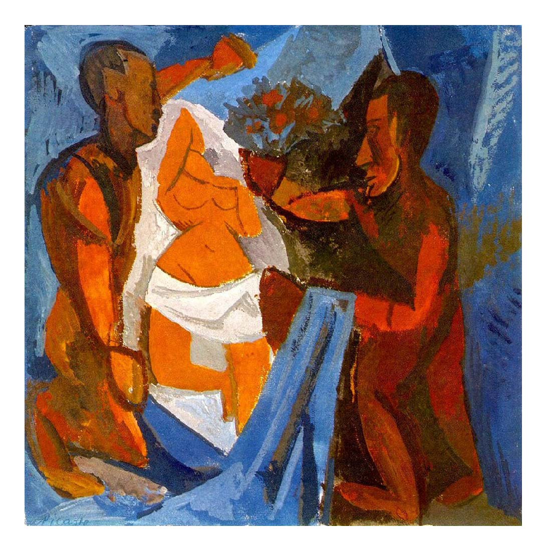 1908 L'Offrande by Pablo Picasso, vintage artwork, 16x12"(A3) Poster