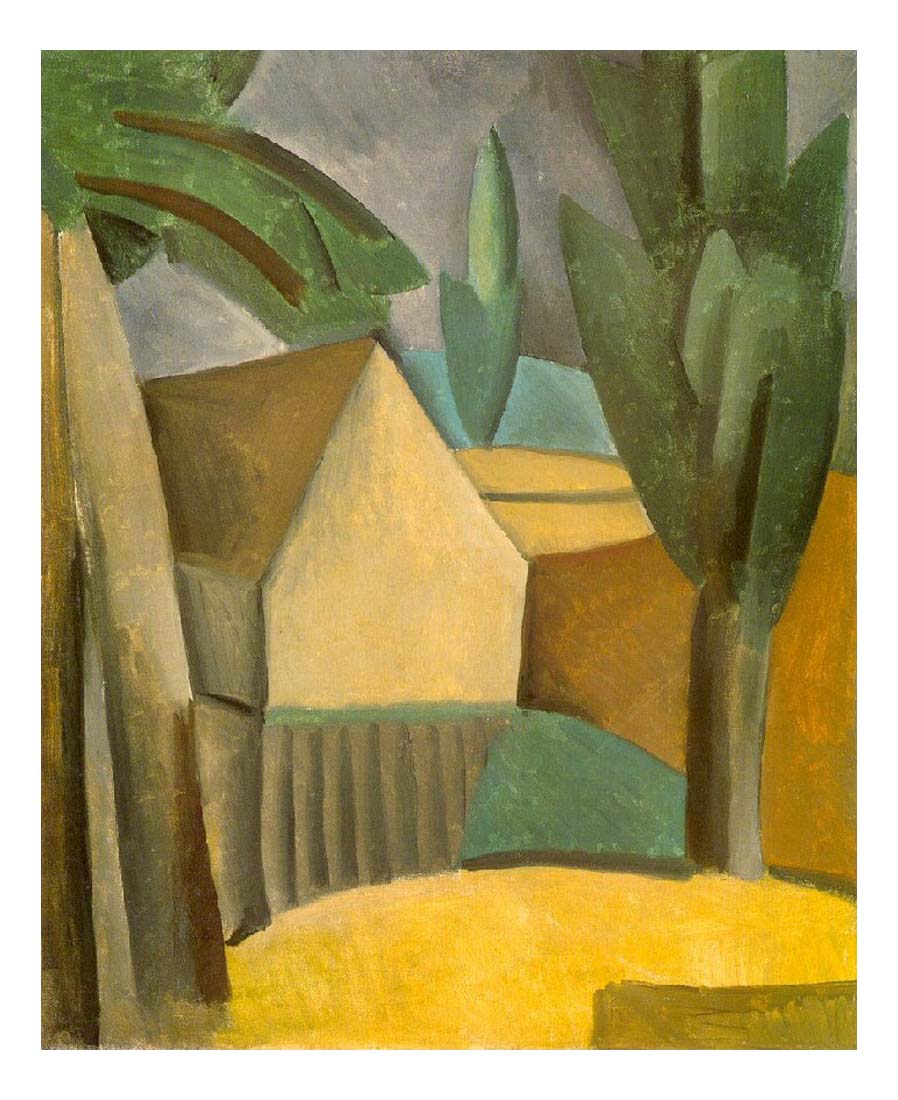 1908 Maison dans le jardin by Pablo Picasso, vintage artwork, 16x12"(A3) Poster