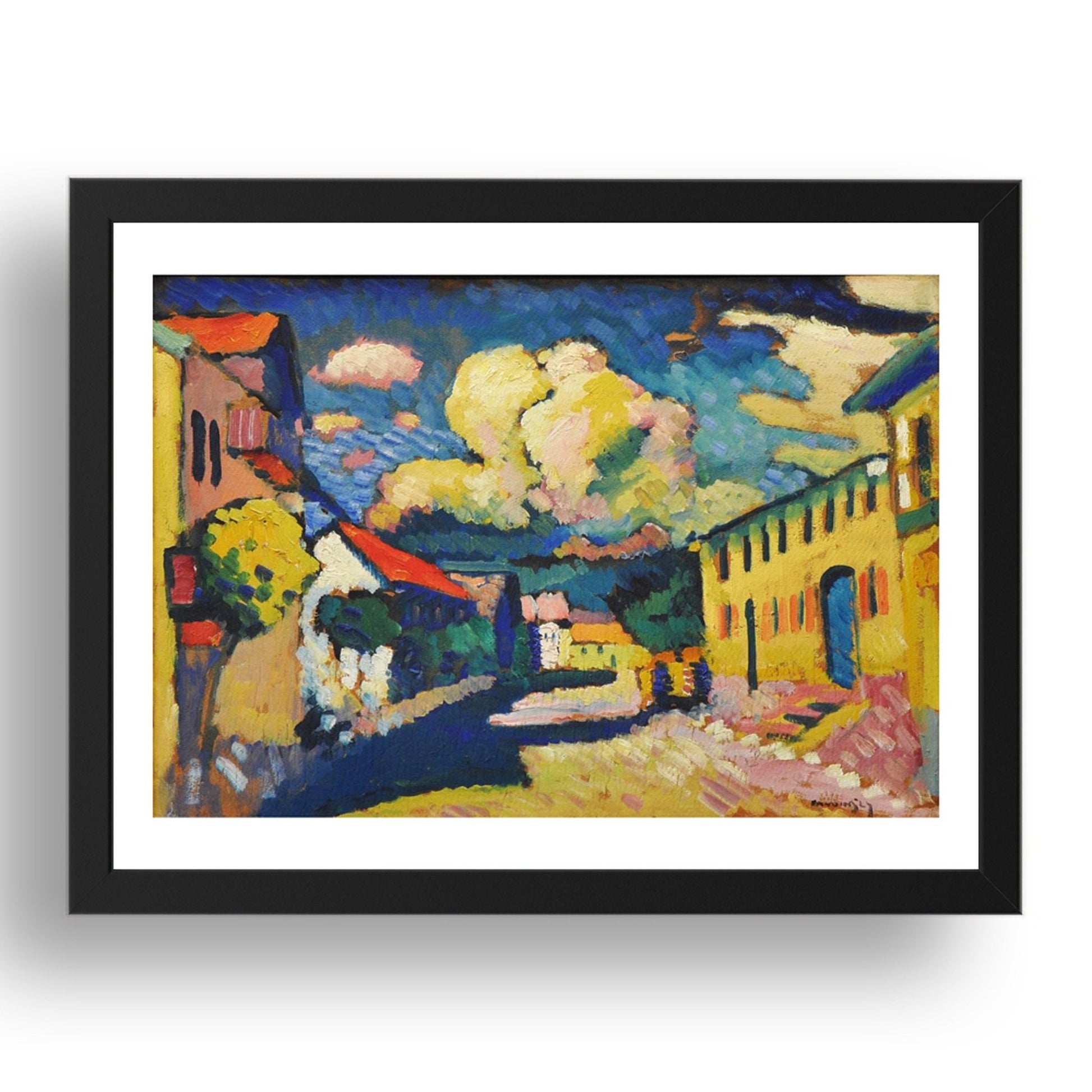 1908, Murnau, Dorfstrasse by Wassily Kandinsky, 17x13" Frame