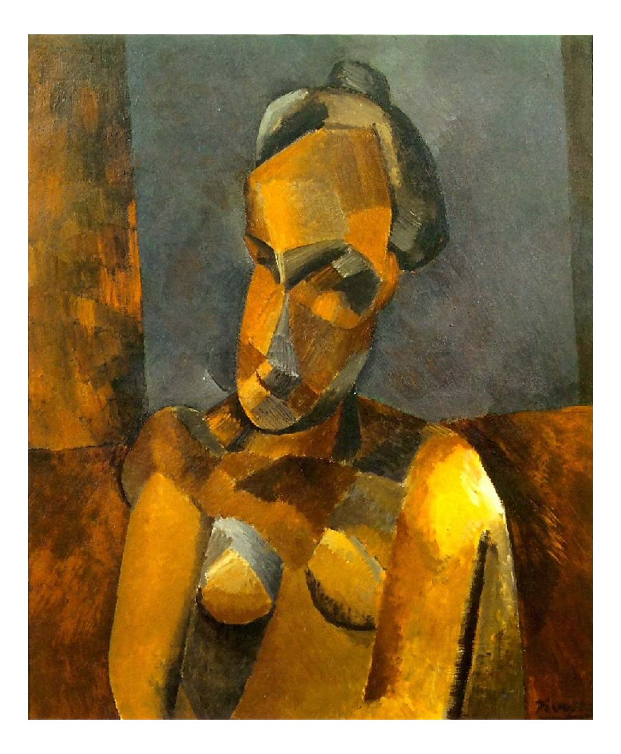 1909 Buste de femme3 by Pablo Picasso, vintage artwork, 16x12"(A3) Poster