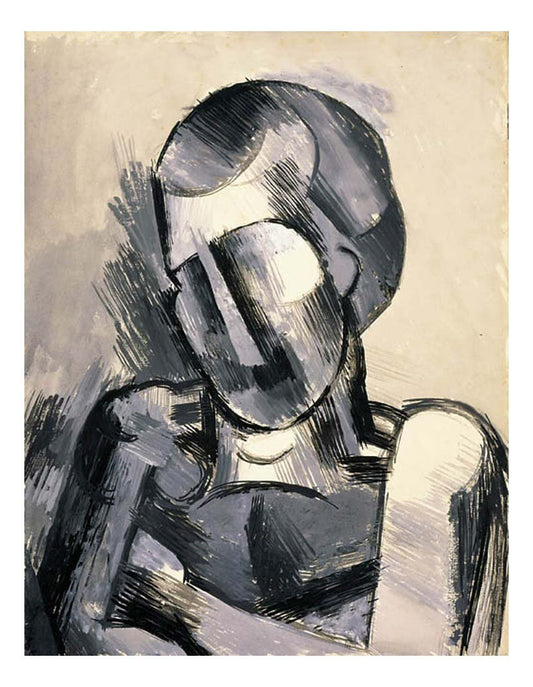 1909 Buste d'homme by Pablo Picasso, vintage artwork, 16x12"(A3) Poster