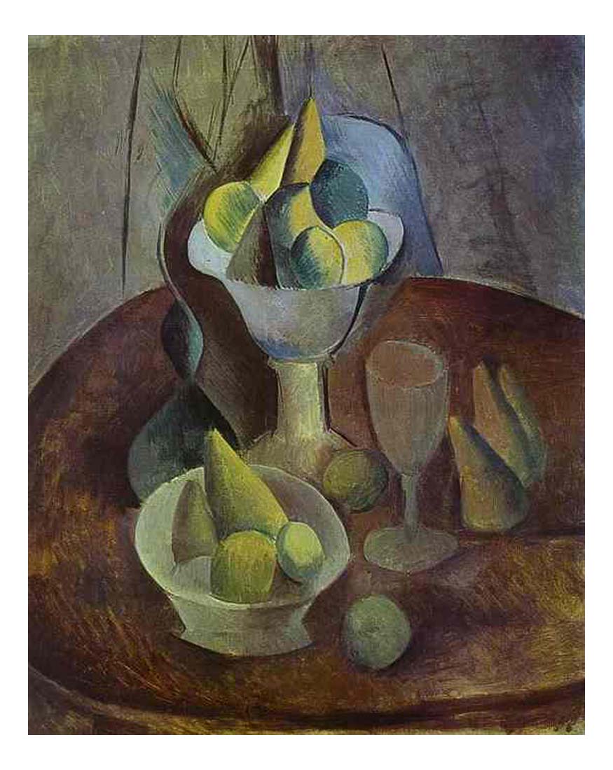1909 Compotier, Fruit, et Verre by Pablo Picasso, vintage artwork, 16x12"(A3) Poster