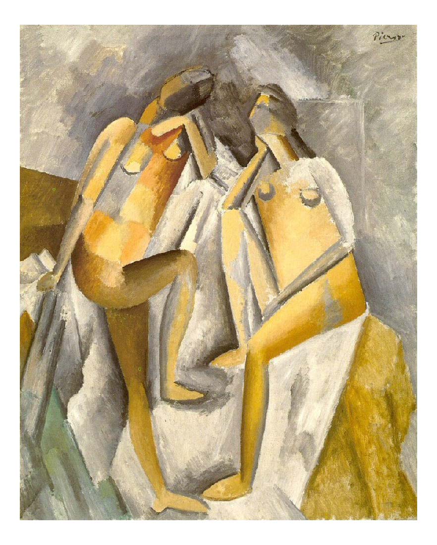 1909 Deux femmes nues by Pablo Picasso, vintage artwork, 16x12"(A3) Poster