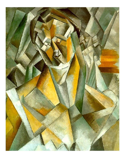 1909 Femme assise1 by Pablo Picasso, vintage artwork, 16x12"(A3) Poster