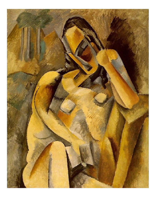 1909 Femme avec un livre by Pablo Picasso, vintage artwork, 16x12"(A3) Poster