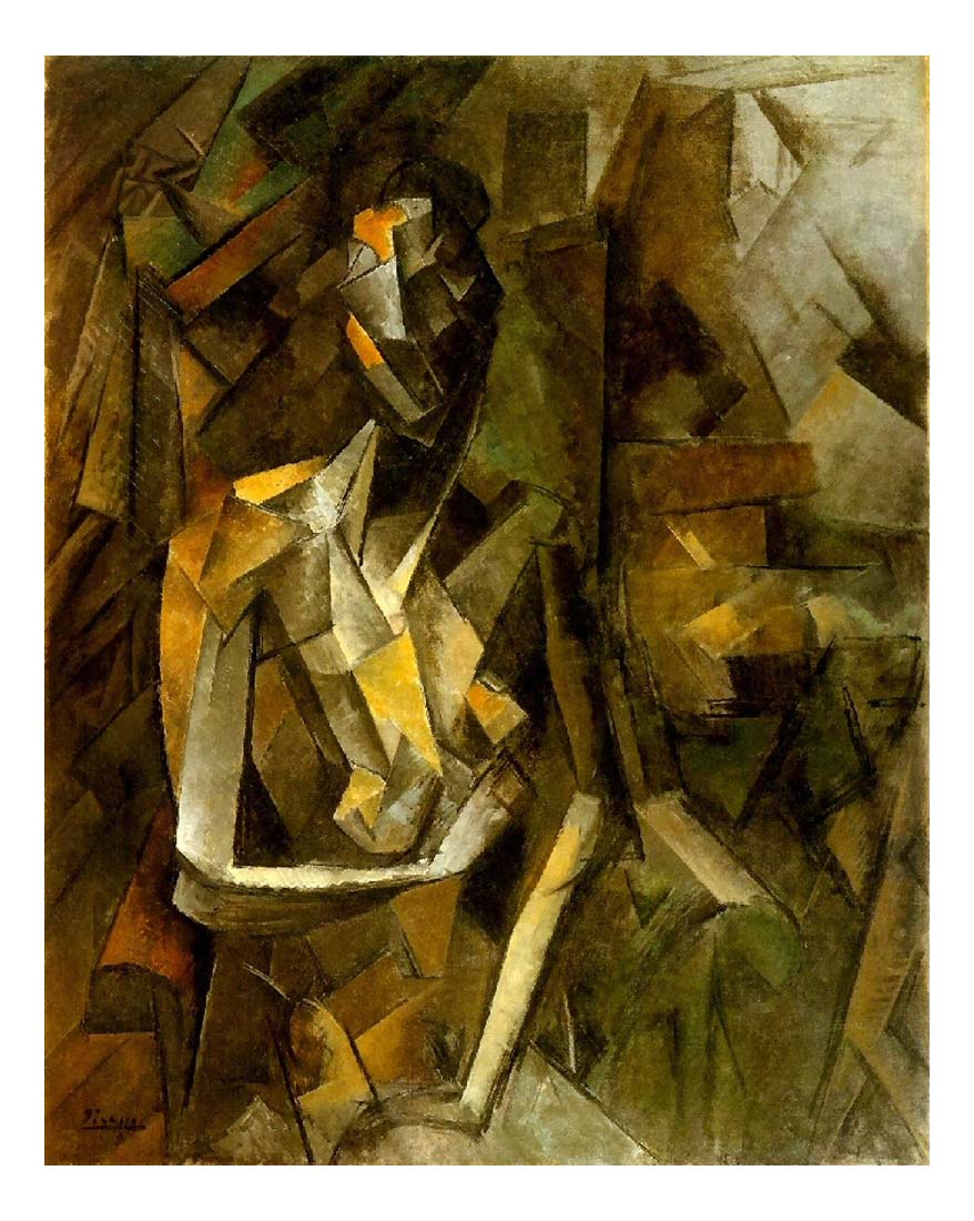 1909 Femme nue assise1 by Pablo Picasso, vintage artwork, 16x12"(A3) Poster