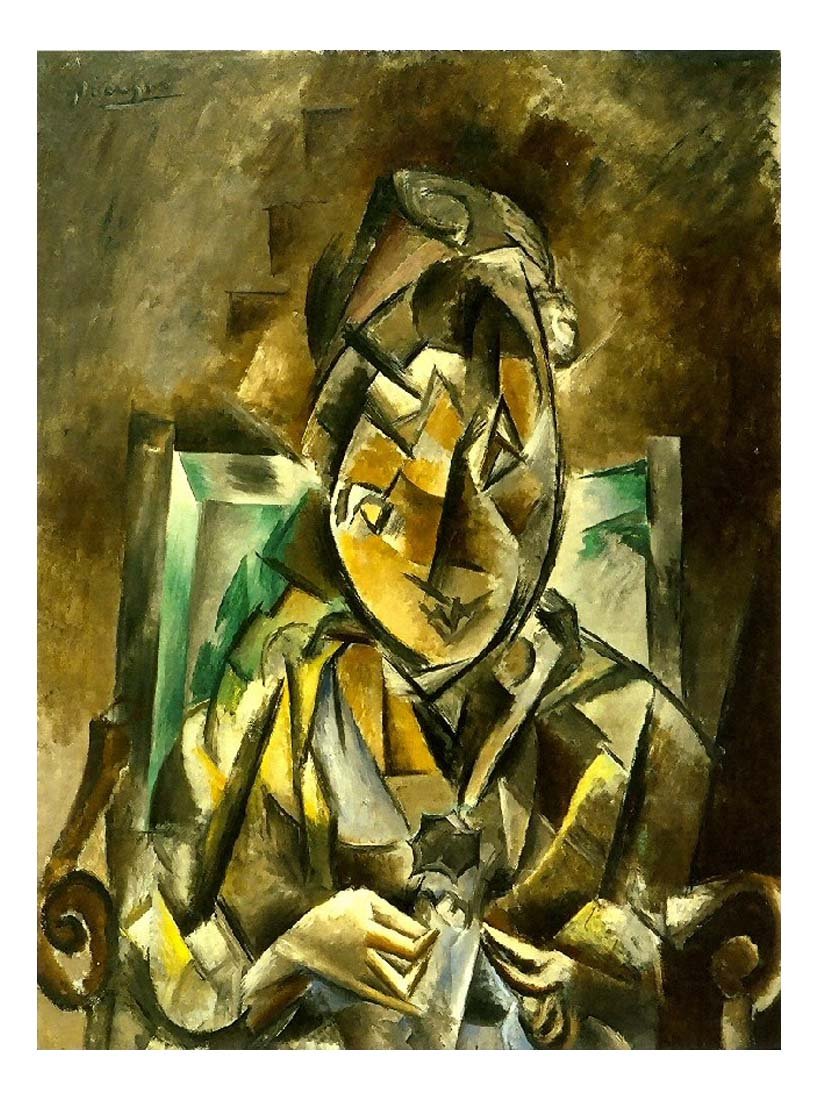 1909 Femme qui coud by Pablo Picasso, vintage artwork, 16x12"(A3) Poster