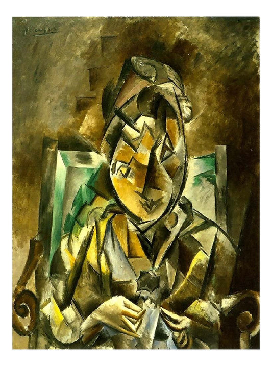 1909 Femme qui coud by Pablo Picasso, vintage artwork, 16x12"(A3) Poster