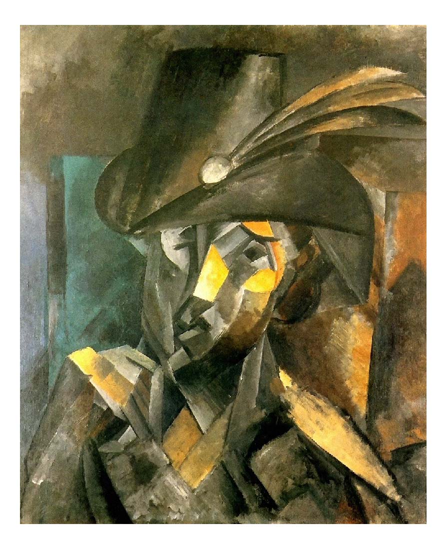 1909 La dame au chapeau noir by Pablo Picasso, vintage artwork, 16x12"(A3) Poster