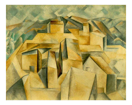 1909 Maisons sur la colline (Horta de Ebro) by Pablo Picasso, vintage artwork, 16x12"(A3) Poster