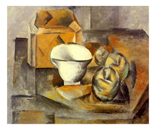 1909 Nature morte (coffret, compotier, tasse) by Pablo Picasso, vintage artwork, 16x12"(A3) Poster