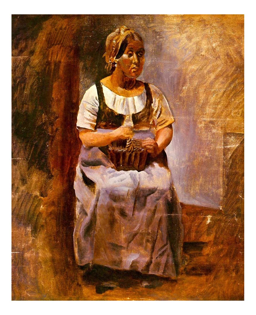 1909 Paysanne assise ('L'Italienne de Derain') by Pablo Picasso, vintage artwork, 16x12"(A3) Poster