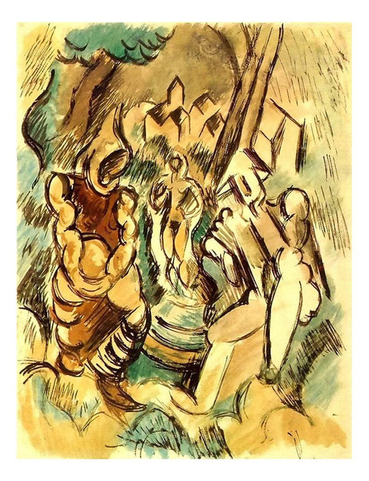 1909 Saint-Antoine et Arlequin by Pablo Picasso, vintage artwork, 16x12"(A3) Poster