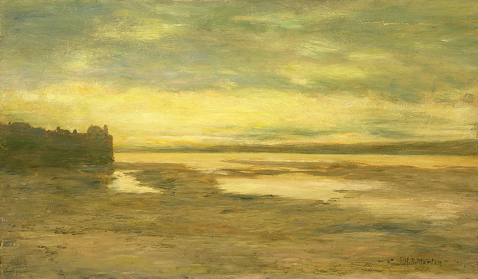 Homer Dodge Martin:Evening on the Thames,16x12"(A3)Poster