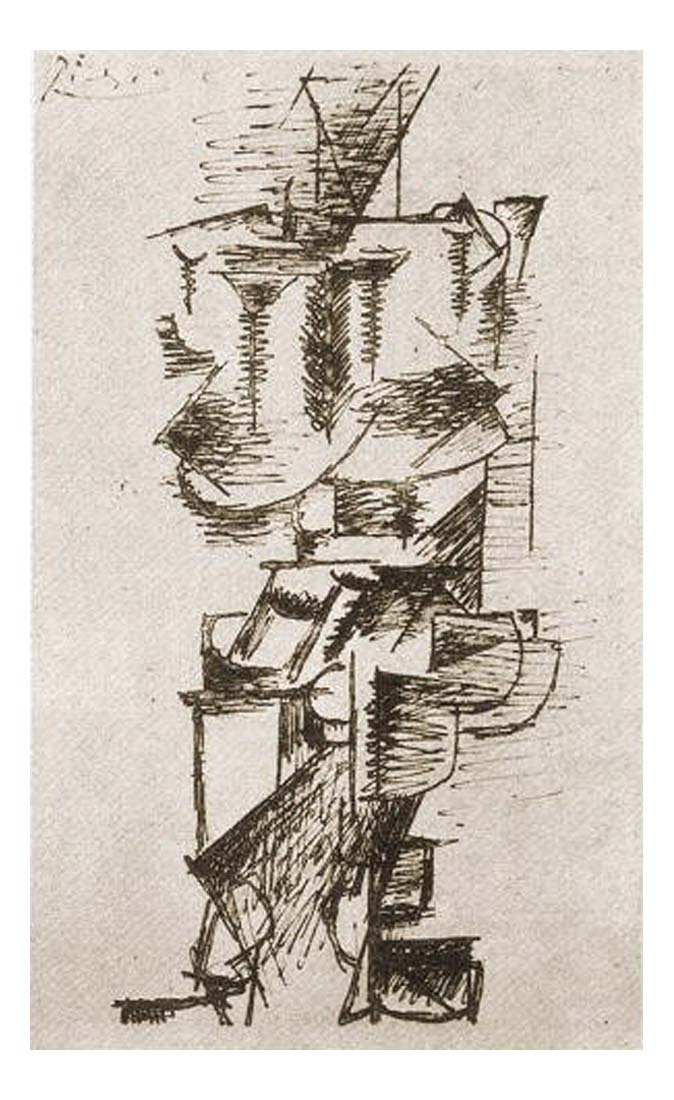 1910 Femme debout by Pablo Picasso, vintage artwork, 16x12"(A3) Poster