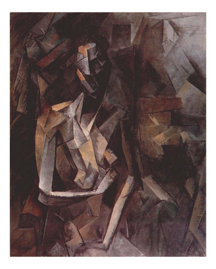 1910 femme nue assise by Pablo Picasso, vintage artwork, 16x12"(A3) Poster