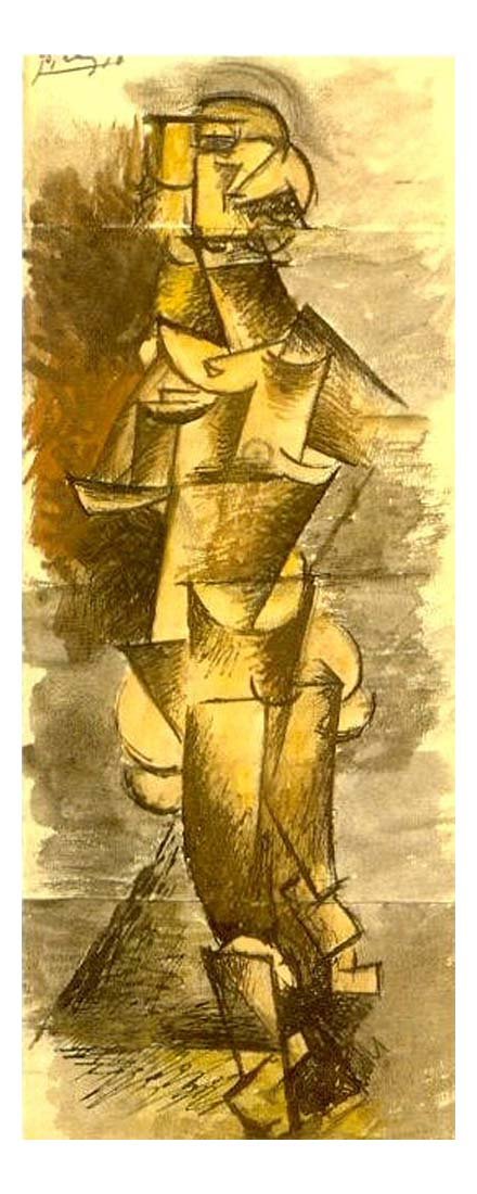 1910 Femme nue en pied by Pablo Picasso, vintage artwork, 16x12"(A3) Poster