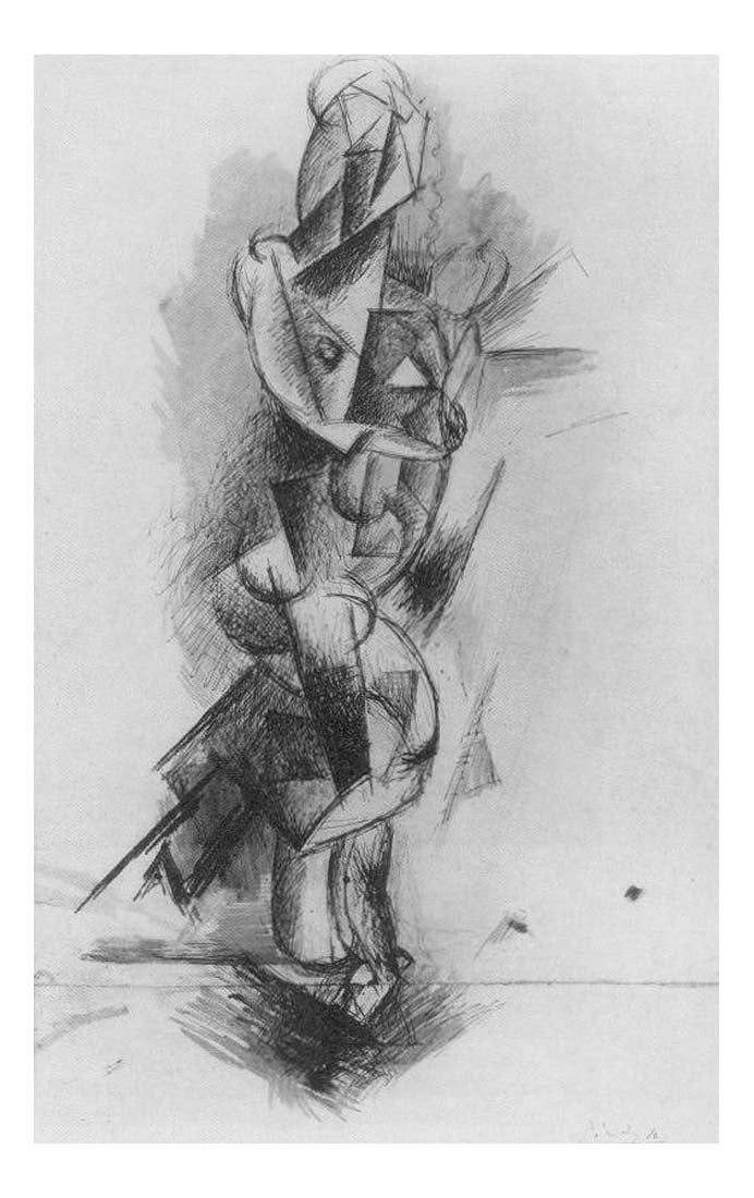 1910 Femme nue2 by Pablo Picasso, vintage artwork, 16x12"(A3) Poster