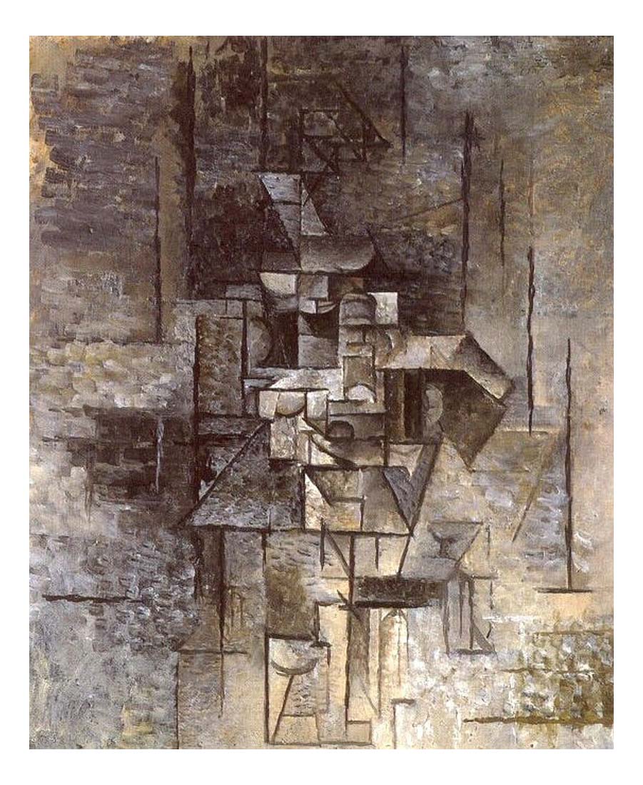 1910 Guitariste (La mandoliniste) by Pablo Picasso, vintage artwork, 16x12"(A3) Poster