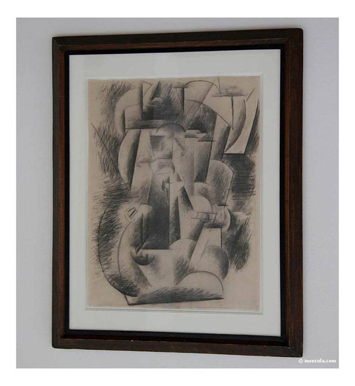 1910 Tete moustachue by Pablo Picasso, vintage artwork, 16x12