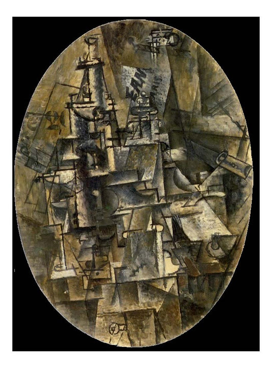 1911 Bouteille, verre, fourchette by Pablo Picasso, vintage artwork, 16x12"(A3) Poster