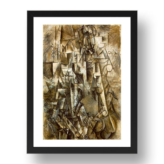 1911 Le poete (1911 The poet), vintage artwork by Pablo Picasso, A3 Size Reproduction Poster Print in 17x13" Black Frame