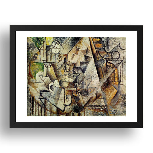 1911 Les echecs (1911 Chess), vintage artwork by Pablo Picasso, A3 Size Reproduction Poster Print in 17x13" Black Frame