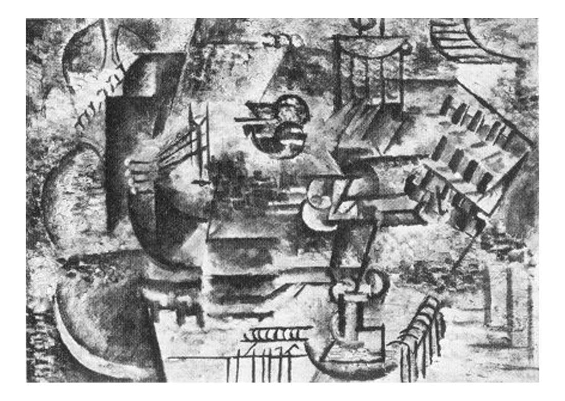 1911 Mandoline et verre de Pernod by Pablo Picasso, vintage artwork, 16x12"(A3) Poster