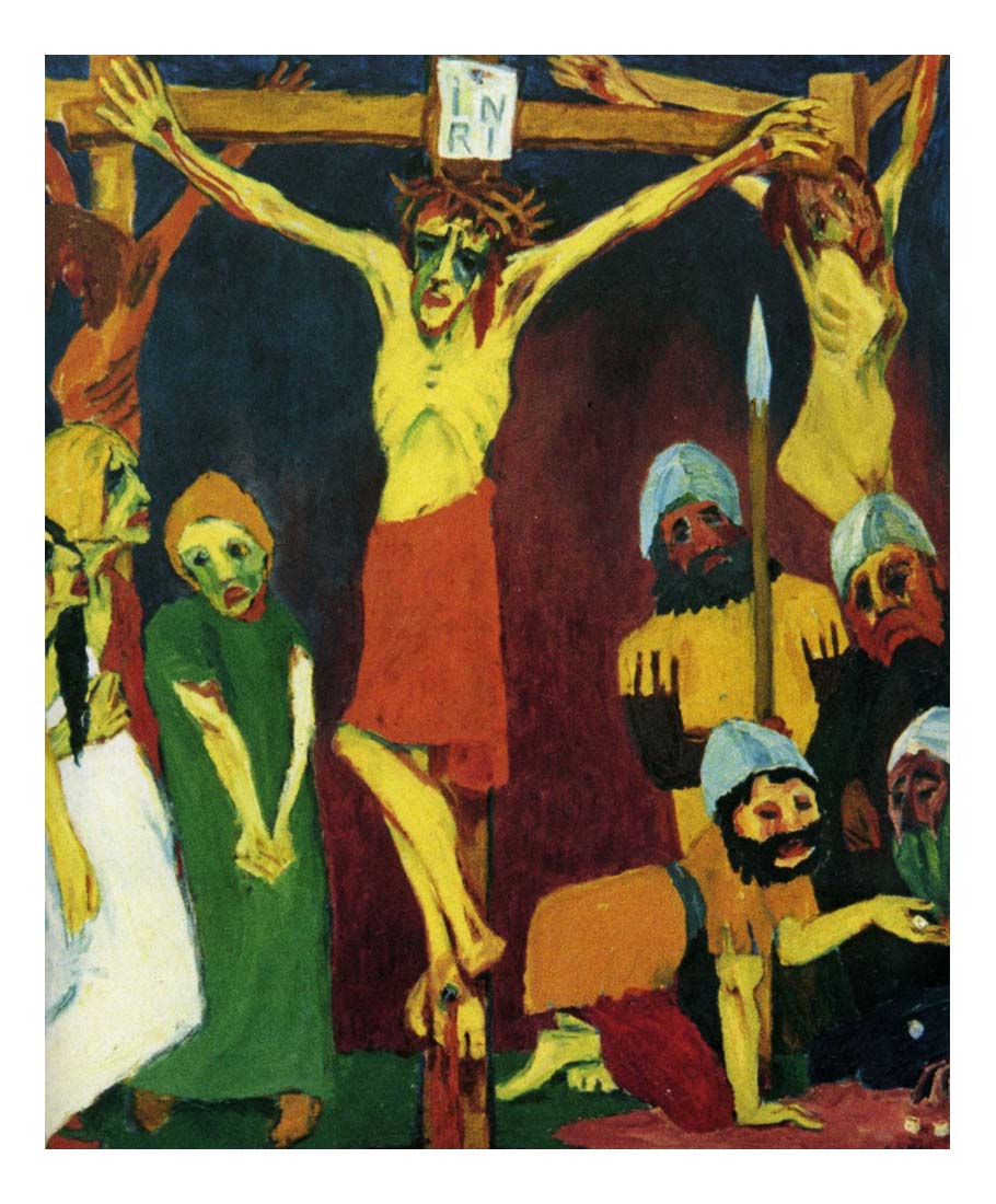 1911 1912 Emil Nolde - The life of Christ in crucifixion -Vintage Artwork, 16x12"(A3) Poster Print