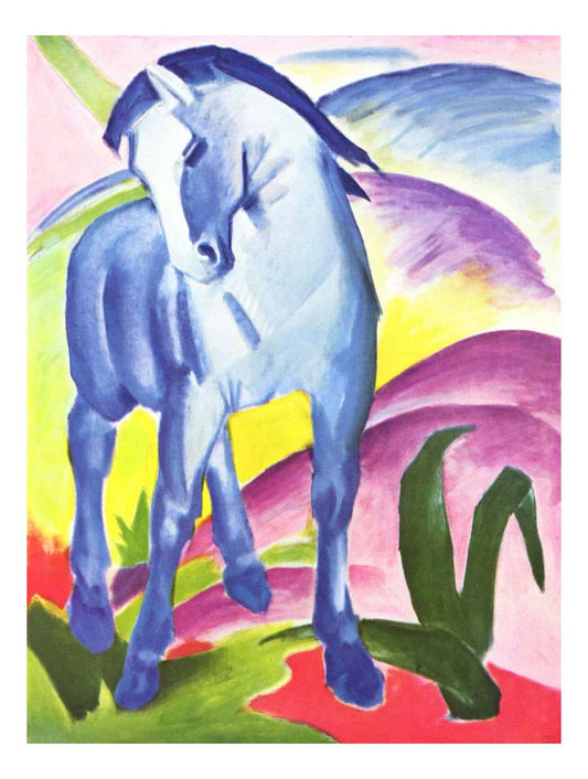 1911 Franz Marc - Blue Horse-Vintage Artwork, 16x12"(A3) Poster Print