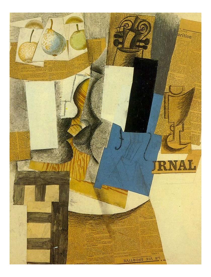 1912 Compotier avec fruits, violon et verre by Pablo Picasso, vintage artwork, 16x12"(A3) Poster