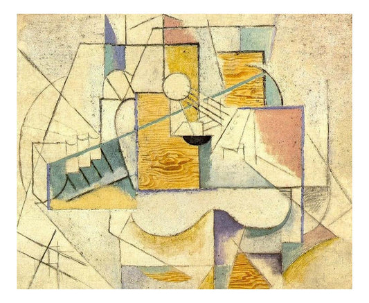 1912 Guitare sur une table II by Pablo Picasso, vintage artwork, 16x12"(A3) Poster