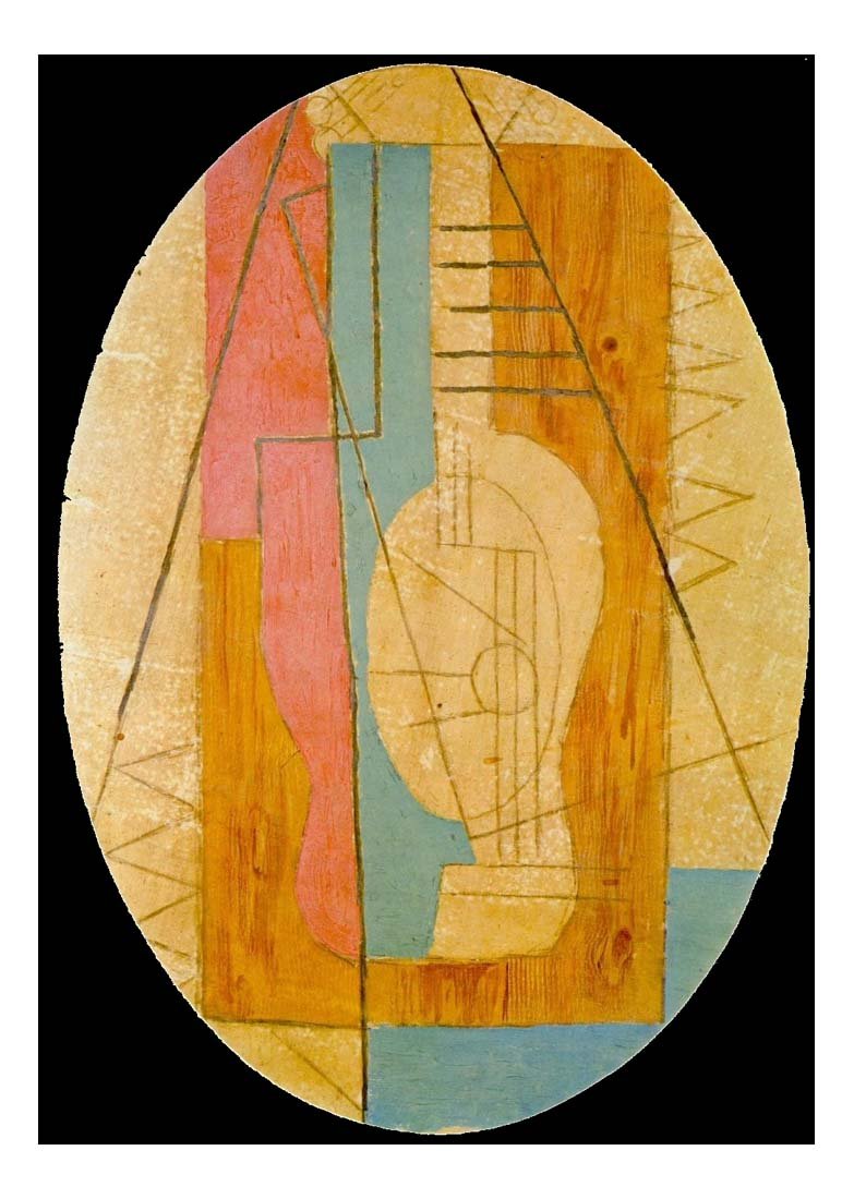1912 Guitare verte et rose by Pablo Picasso, vintage artwork, 16x12"(A3) Poster
