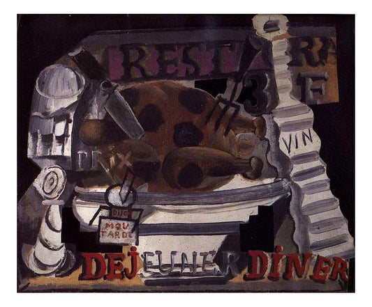 1912 Le restaurant dinde avec truffes et vin by Pablo Picasso, vintage artwork, 16x12"(A3) Poster