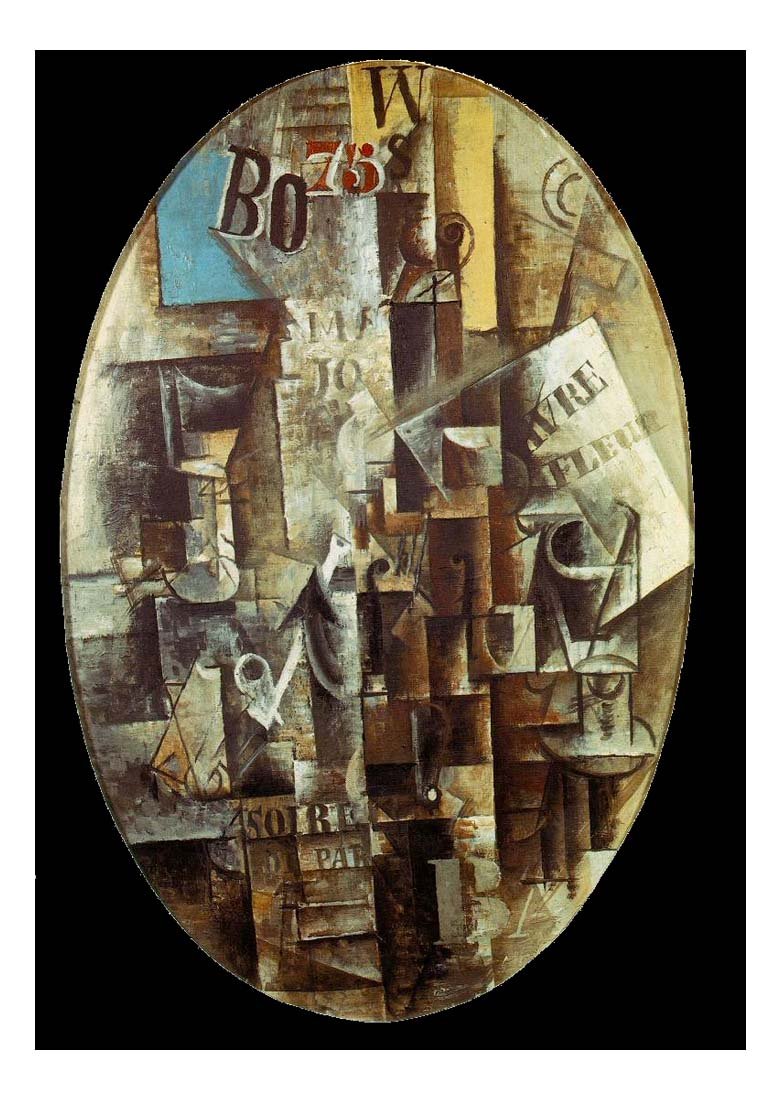 1912 Violon, verre, pipe et encrier by Pablo Picasso, vintage artwork, 16x12"(A3) Poster