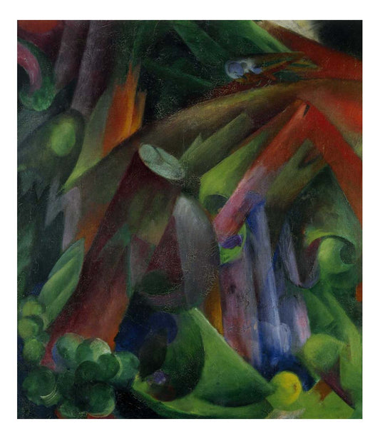 1912 Franz Marc - Forest with bird -Vintage Artwork, 16x12"(A3) Poster Print
