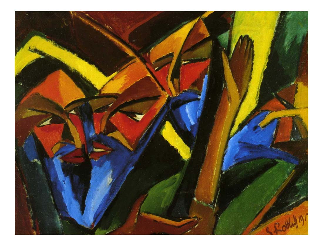 1912 Karl Schmidt-Rottluff  - Pharisees -Vintage Artwork, 16x12"(A3) Poster Print