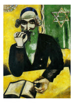1912 Marc Chagall - Rabbi -Vintage Artwork, 16x12"(A3) Poster Print