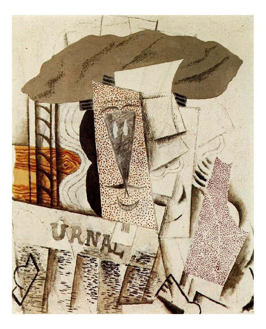 1913 Etudiant au journal by Pablo Picasso, vintage artwork, 16x12"(A3) Poster