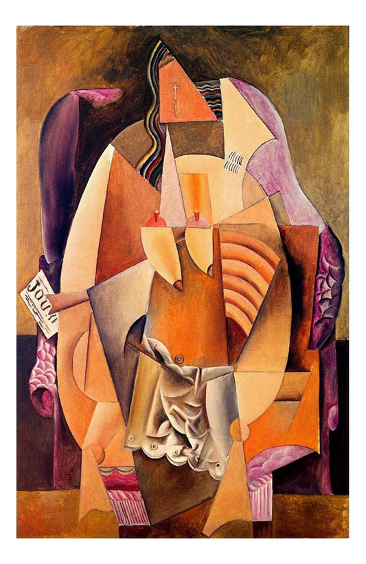 1913 Femme en chemise assise dans un fauteuil by Pablo Picasso, vintage artwork, 16x12"(A3) Poster