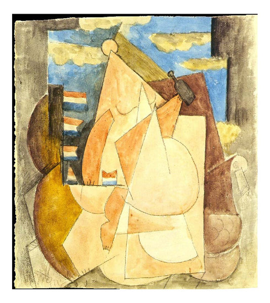 1913 Femme nue assise dans un fauteuil by Pablo Picasso, vintage artwork, 16x12"(A3) Poster