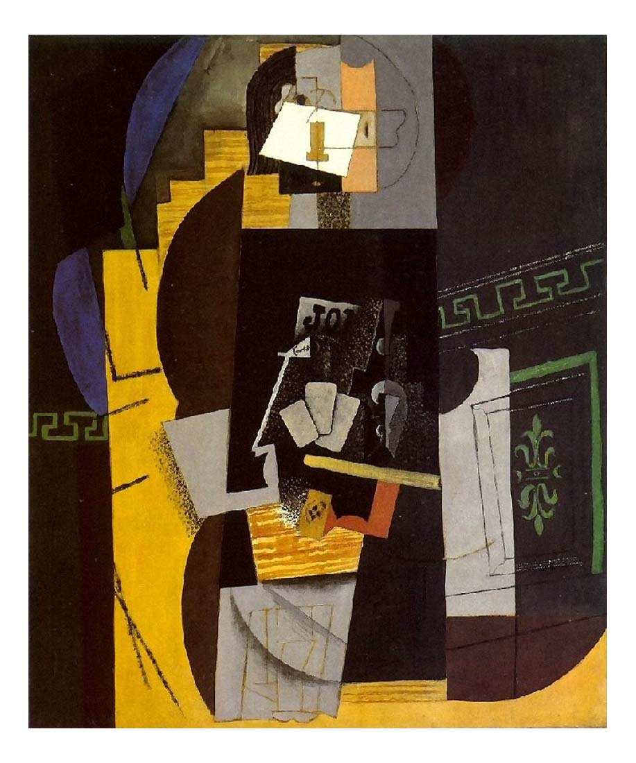 1913 Joueur de cartes1 by Pablo Picasso, vintage artwork, 16x12"(A3) Poster