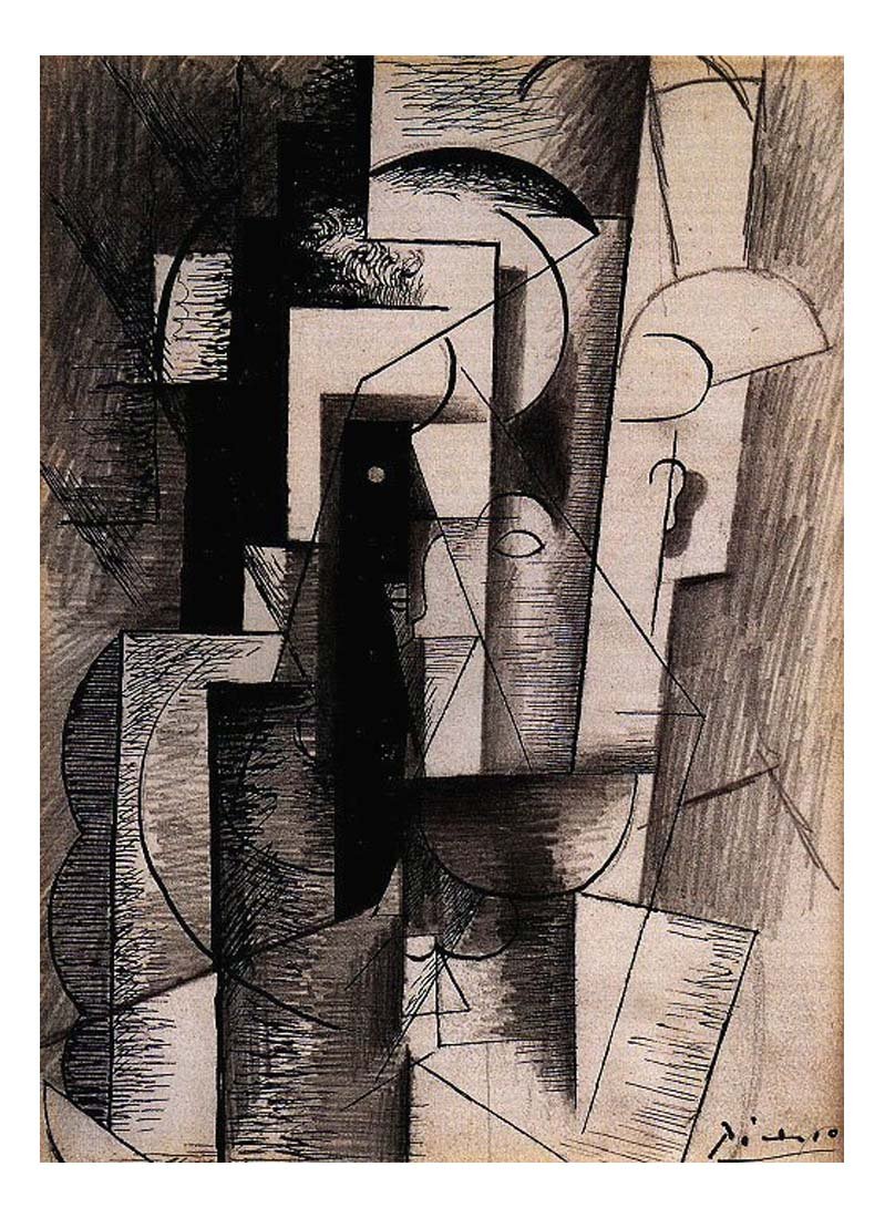 1913 Portrait de Guillaume Apollinaire by Pablo Picasso, vintage artwork, 16x12"(A3) Poster