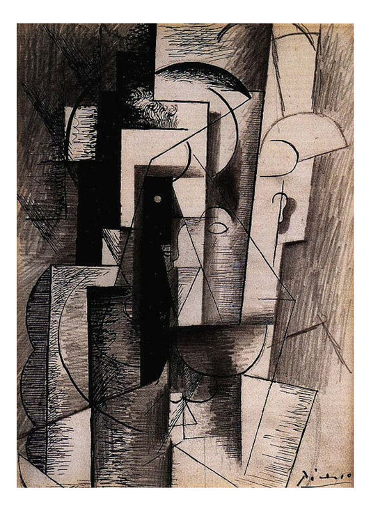 1913 Portrait de Guillaume Apollinaire by Pablo Picasso, vintage artwork, 16x12"(A3) Poster