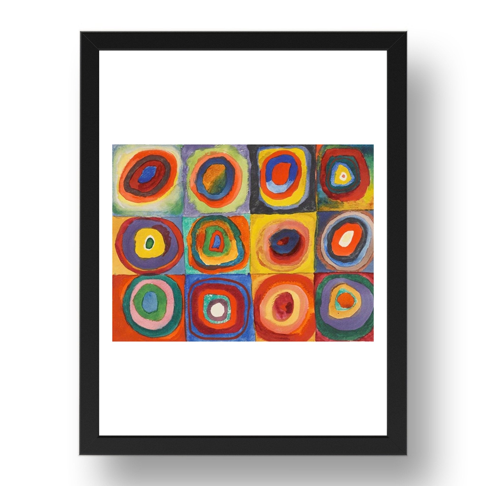 1913 Squares with Concentric Circles by Wassily Kandinsky, 17x13" Frame