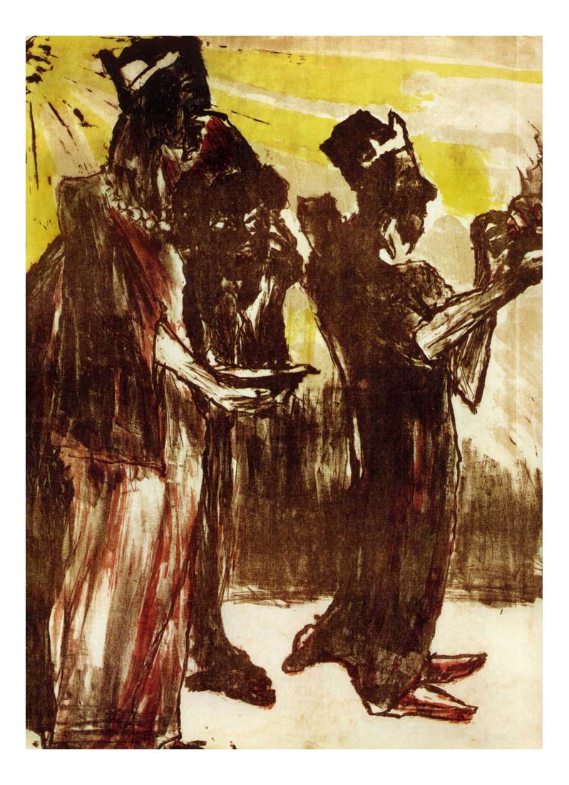 1913 Emil Nolde - The three Magi-Vintage Artwork, 16x12"(A3) Poster Print