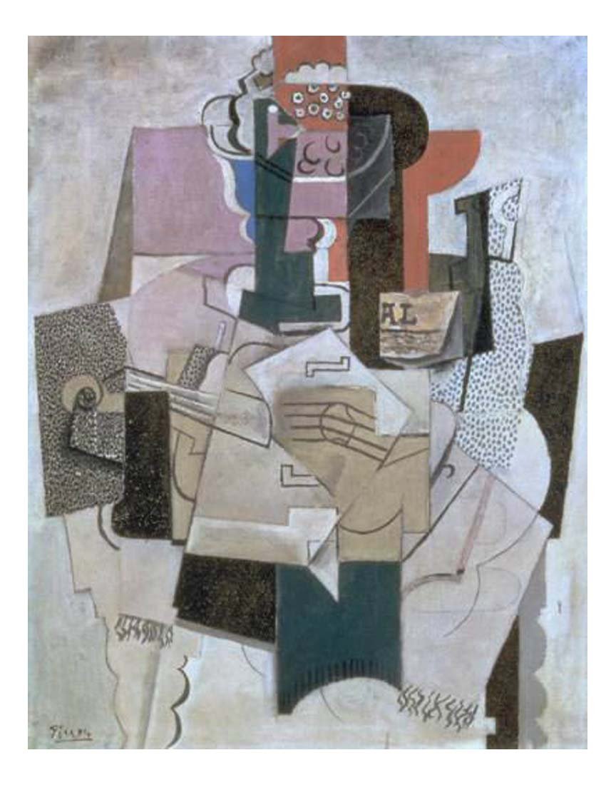 1914 Compotier, Violin, Bouteille by Pablo Picasso, vintage artwork, 16x12"(A3) Poster