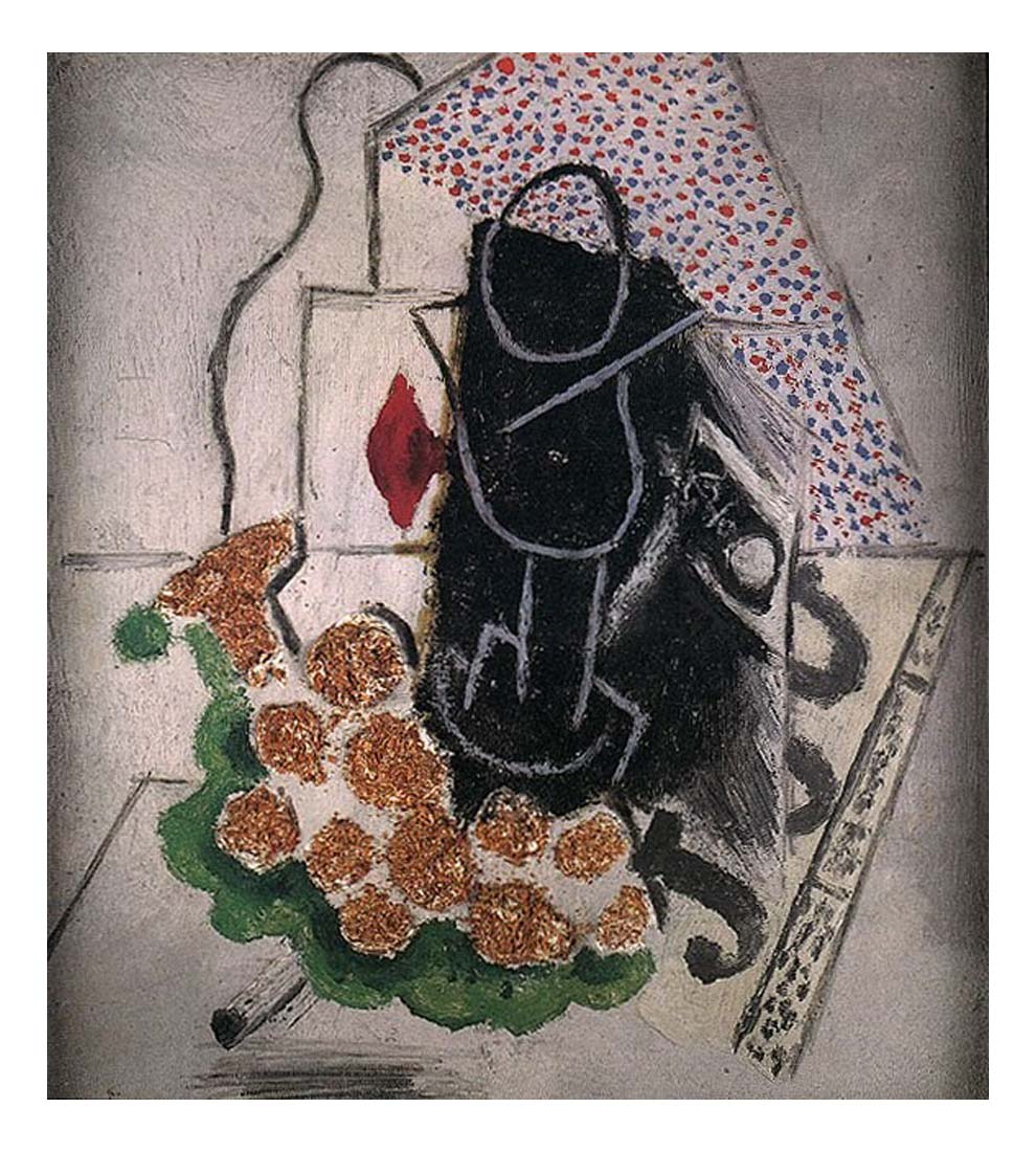 1914 Grappe de raisins, pipe, verre et journal by Pablo Picasso, vintage artwork, 16x12"(A3) Poster